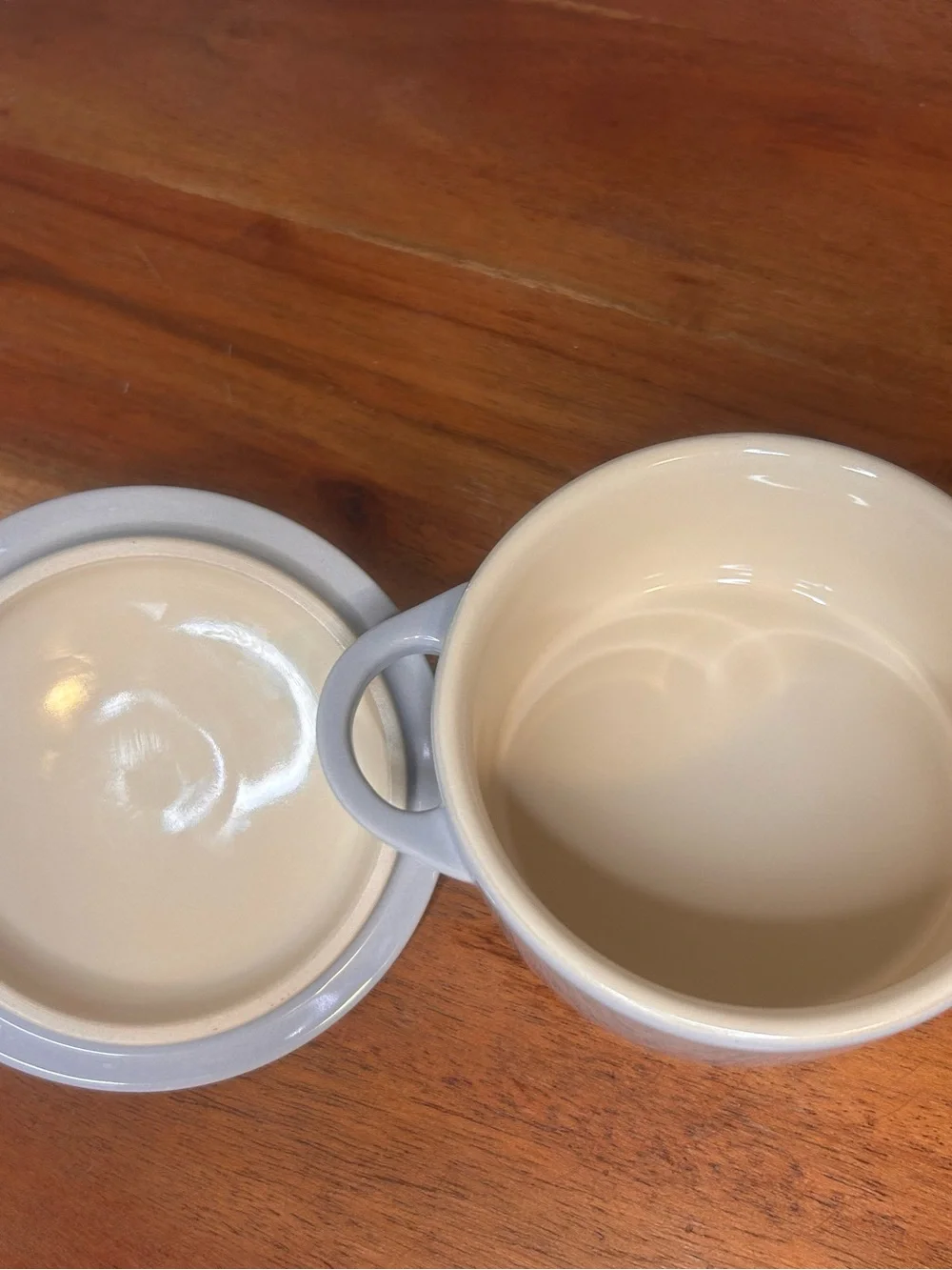 Le Creuset Light Gray Mini Cocotte with Lid